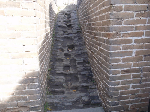 The walkway is worn from centuries of foot patrols.